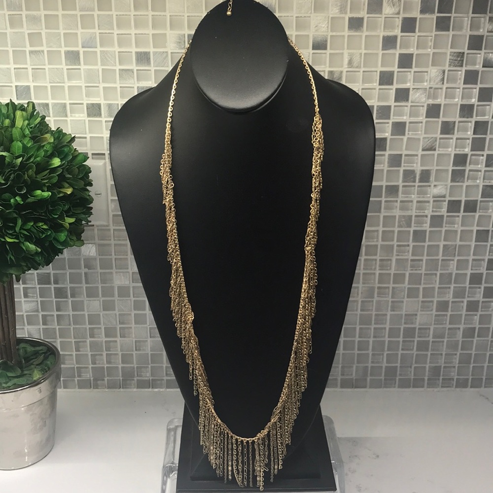 Nordstrom New (P) Waterfall Gold Necklace